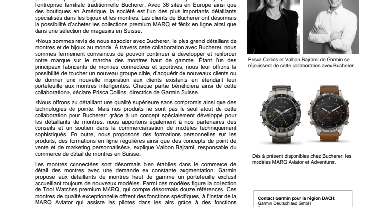 CP Garmin_Bucherer devient le nouveau partenaire premium de Garmin