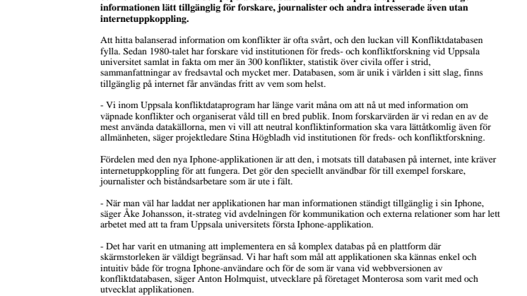 Unik konfliktdatabas som Iphone-applikation