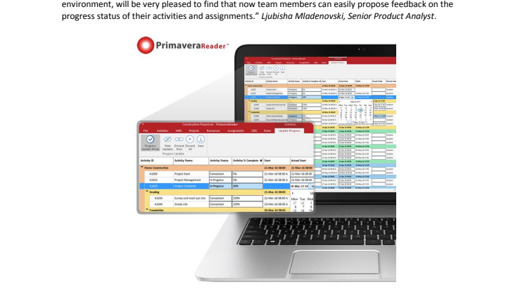 Introducing Progress Update with PrimaveraReader 3.5