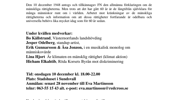 De Mänskliga Rättigheterna fyller 60 år
