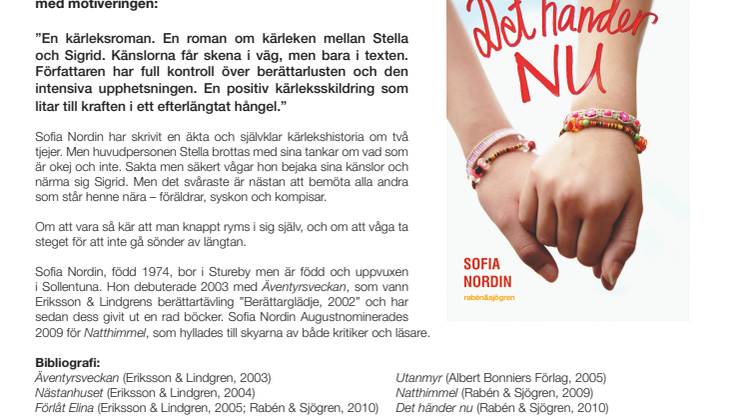 Augustnominerad 2010: Sofia Nordin med "Det händer nu"