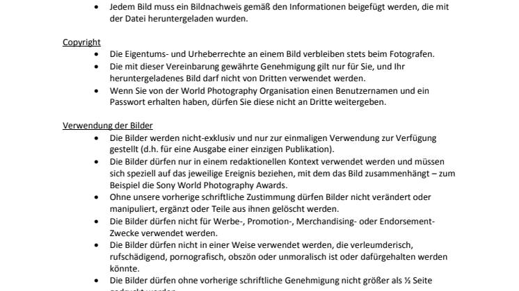 SWPA Bildnutzungsrechte und AGBs