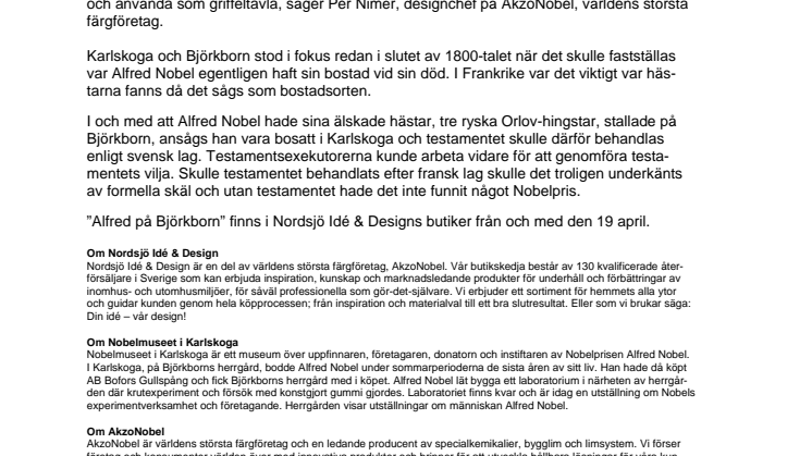 Nobelmuseet i Karlskoga utvecklar färgkarta tillsammans med AkzoNobel