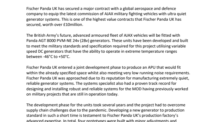 Fischer Panda UK AJAX Defence contract Win.pdf