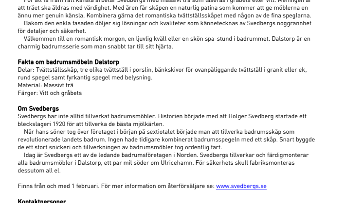 Svedbergs badrumsmöbel Dalstorp