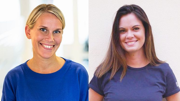 Karolina Brick, miljöchef på Riksbyggen, Emilia Stridsberg, hållbarhetsspecialist på Riksbyggen.