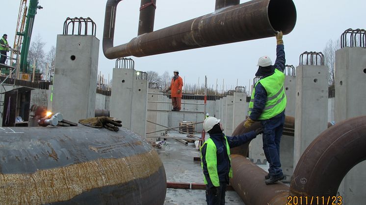 Rörpussel i pressad pumpstation