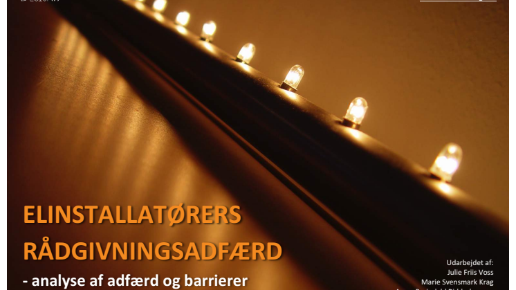 Rapporten: "”Elinstallatørers rådgivningsadfærd - analyse af adfærd og barrierer"