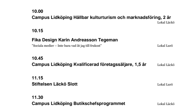 Framtida arbetsgivare inom turism, handel och event