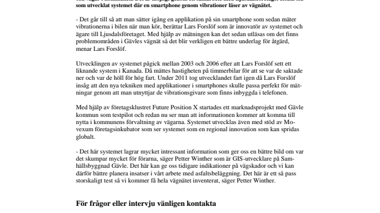 Ny innovation ger Gävle kommun bra vibrationer 
