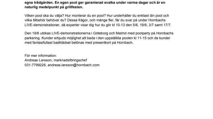 TrädgårdsExpo: Pool Position vid din egen pool