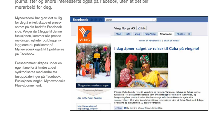 Produktblad: Presserom på Facebook