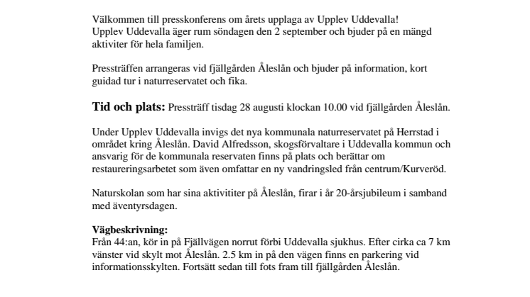 Upplev Uddevalla - aktivitetsdag och invigning av nytt naturreservat