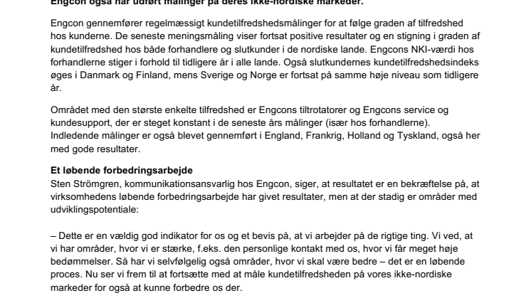 Engcons kunder mere tilfredse end nogensinde