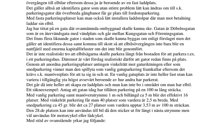 Etablera parkeringsgator med laddinfrastruktur för elbilar