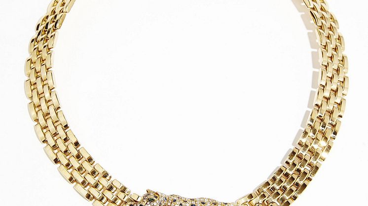2253. Collier och brosch/hänge guld Cartier