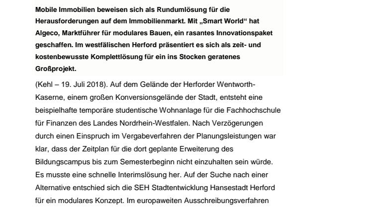 Raummodule retten Riesenprojekt
