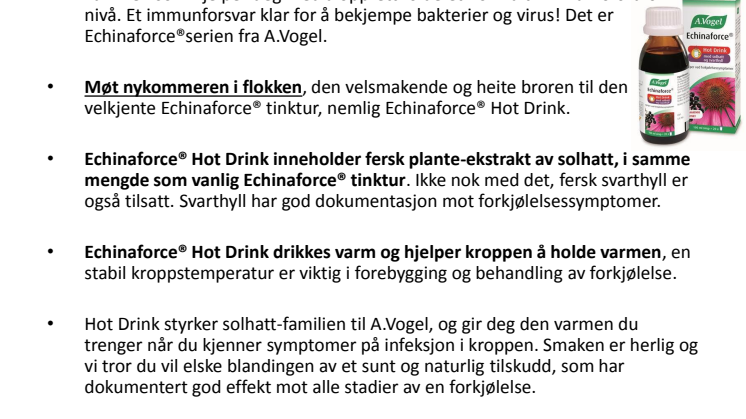 Bekjemp forkjølelsen med den effektive Echinaforce-serien fra A.Vogel 