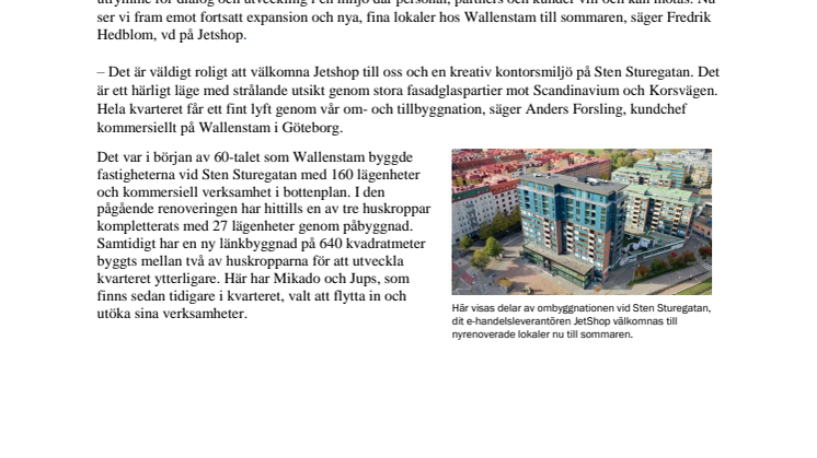 Jetshop väljer Sten Sturegatan för fortsatt expansion