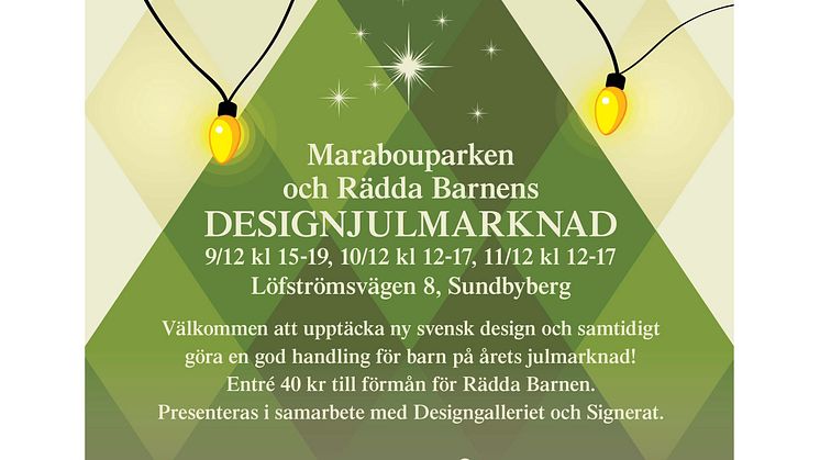 Designjulmarknad på Marabouparkens konsthall 9-11 december 