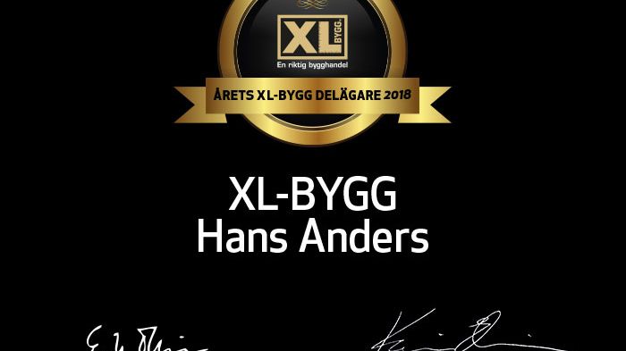Årets XL-BYGG delägare 2018 är XL-BYGG Hans Anders! 