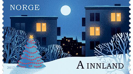 "Julenatt i byen", julefrimerke 2017, design: