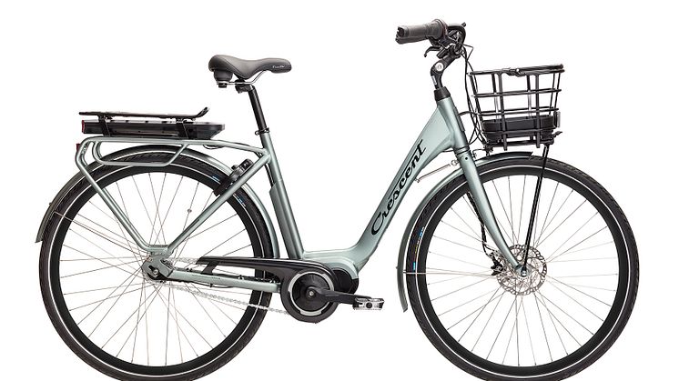 Crescents smarta elcykel Ellie med integrerade låsningsfria bromsar (Koppla ABS) och internetuppkoppling med egen app (Koppla Connect).