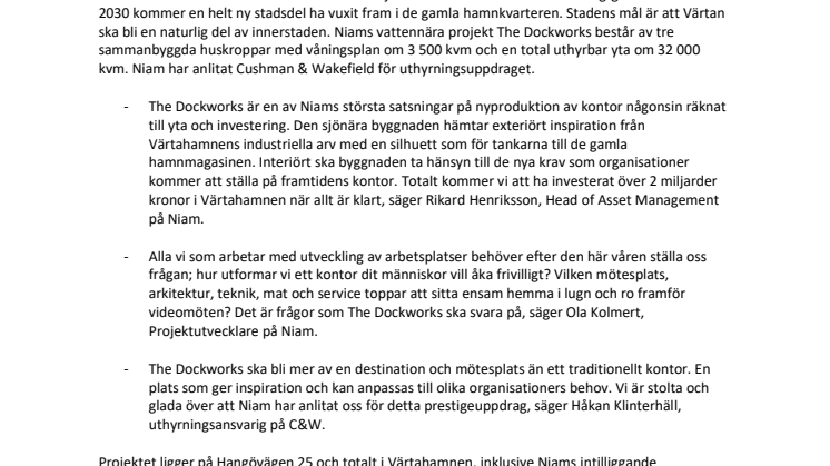 Niam presenterar The Dockworks i Värtahamnen