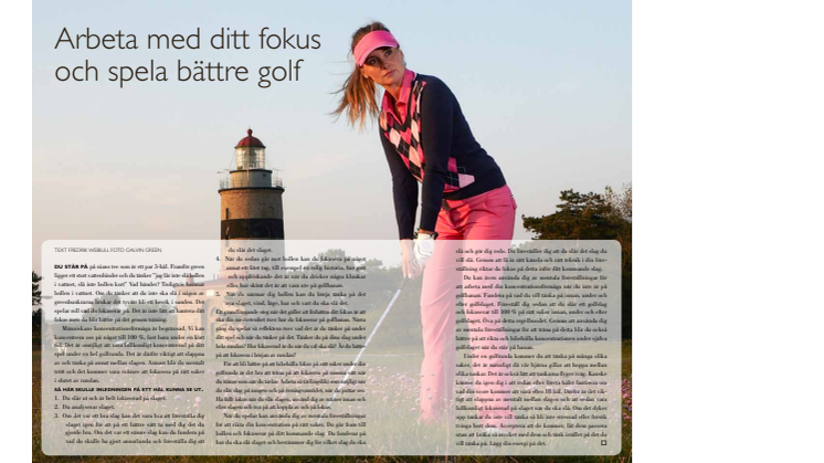 Arbeta med ditt fokus och spela bättre golf 