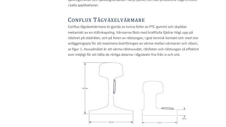 Conflux tågväxelvärmare produktblad