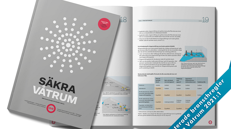 Reglerna för godkänt undantag vid rörgenomföring i golv med tätskikt får en tydligare skrivning i de uppdaterade branschreglerna Säkra Våtrum 2021:1
