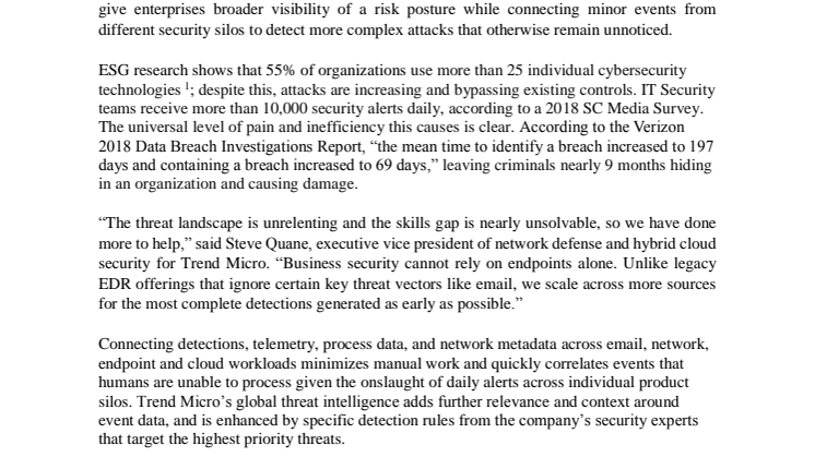 Trend Micro lanserar XDR-lösning för det mest heltäckande skyddet någonsin
