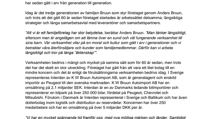 Danska bilkoncernen Interdan firar 60 år