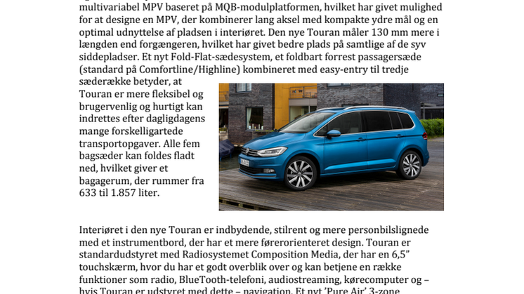 Danmarkspremiere på den nye Touran og Caddy