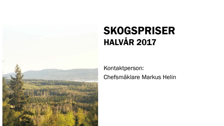 Rapport Skogsmarkspriser - första halvåret 2017