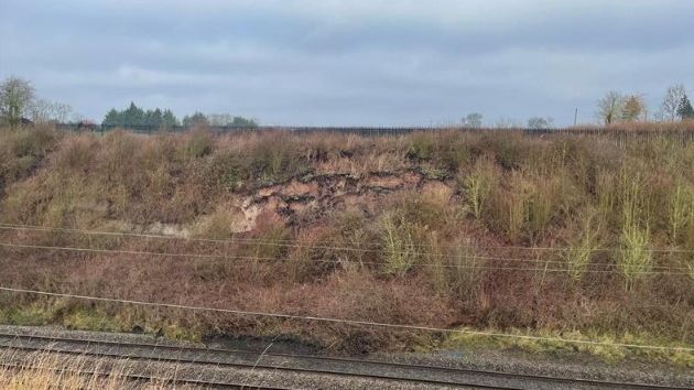 The landslide at Church Lawton, in Warwickshire
