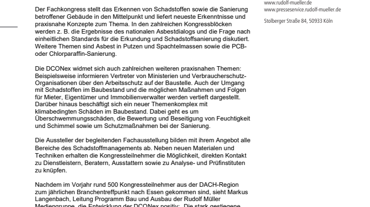 DCONex 2020:  Schadstoffe erkennen, bewerten und entsorgen