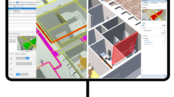 I nuovi flussi di lavoro per la gestione dei problemi in tempo reale tra Allplan tramite Bimplus e BCF Live Connector consentono la comunicazione OPEN BIM. Copyright: ALLPLAN
