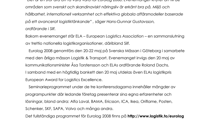 Silf värd för Eurolog 2008