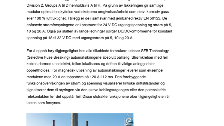 Lakkerte strømforsyninger for Ex-anvendelser
