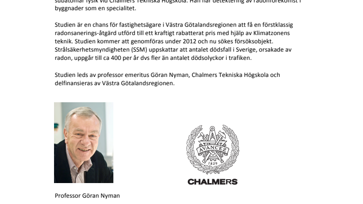 Radonstudie - unik möjlighet för fastighetsägare i Västra Götaland