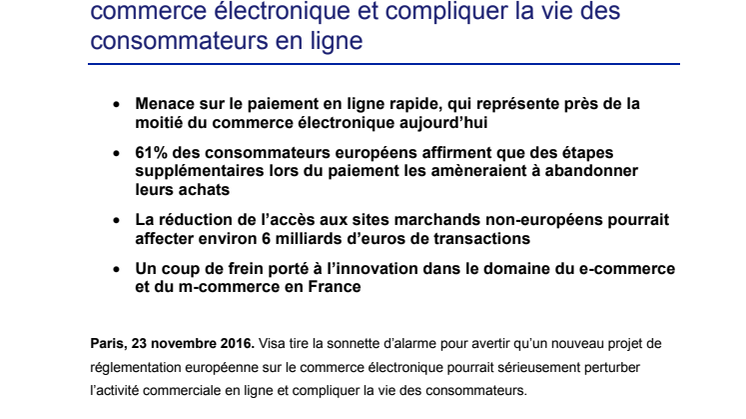 Un nouveau projet européen pourrait perturber le commerce électronique et compliquer la vie des consommateurs en ligne