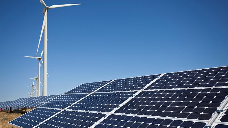 wind turbines and solar panels