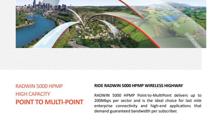 RADWIN 5000 radiolänkar med 200 Mbit/s