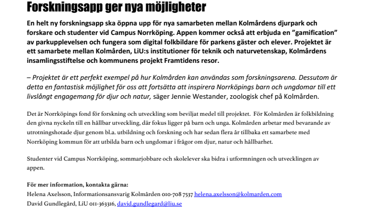 Forskningsapp ger nya möjligheter