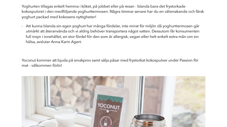 Nyhet - Yoghurt gjord på 100 % kokos