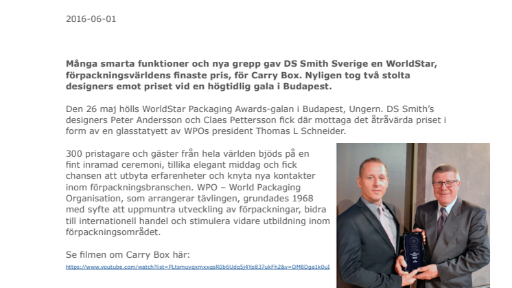 Worldstar DS Smith Sverige
