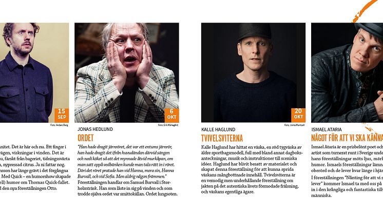 Dalateaterns fyra kultursoppor under hösten 2023