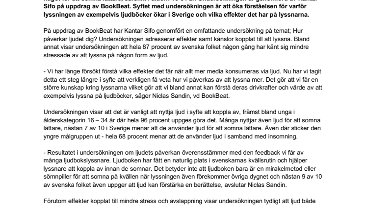 Ny undersökning visar: Du blir mindre stressad av att lyssna 