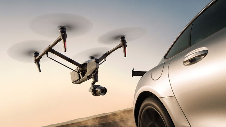 DJI Inspire 3 car shoot horizontal close up